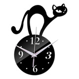 Elegantes Relojes De Pared Con Forma De Gato, Espejo Acrílic