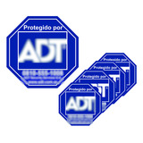 Cartel Adt 25 X 25 Cm + 4 Stickers 15 X 15 Cm Bajo Vidrio