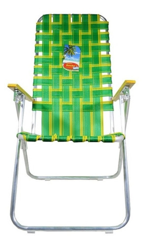 Silla Sillon Reposera Alta Playera Aluminio 5 Posiciones Plegable Camping Con Respaldo Alto