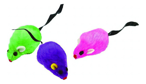 Juguete Pawise Colored Mouse Para Gatos, 4 Unidades