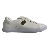 Tenis Guess Para Mujer Originales Blancos Beige 