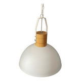 Lampara Colgante Metal Y Madera 37 Cm Iluminacion