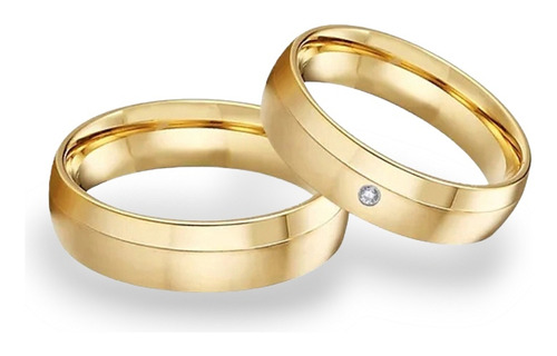 Par Anillos De Matrimonio Zirconia Solitaria Boda