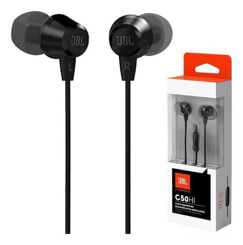 Fone De Ouvido Jbl C50hi  In-ear Com Fio Microfone P2 Preto