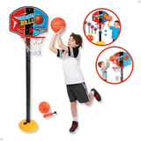 Kit De Basquete Infantil Com Pedestal Ajustável E Rede