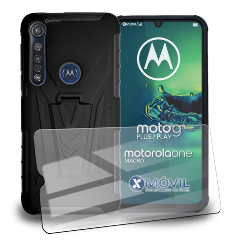 Funda Uso Rudo Moto G8 Plus/ G8 Play/ One Macro C/ Mica 