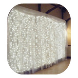 Luzes De Natal E Decorativas, Cortina Pco Pco 900 Led, 4 M De Comprimento, 110 V - Branca Fria Com Cabo Branco