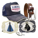 Conjunto Country Bone Lindeza Fivelas Country + Cinto De Cou