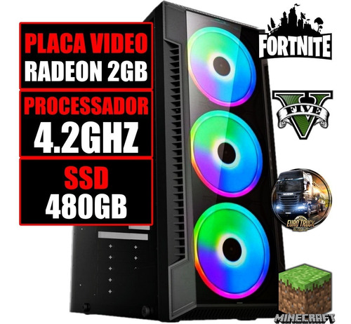 Computador Pc Gamer Placa Video 2gb / Amd 4.2ghz / Ssd 480gb