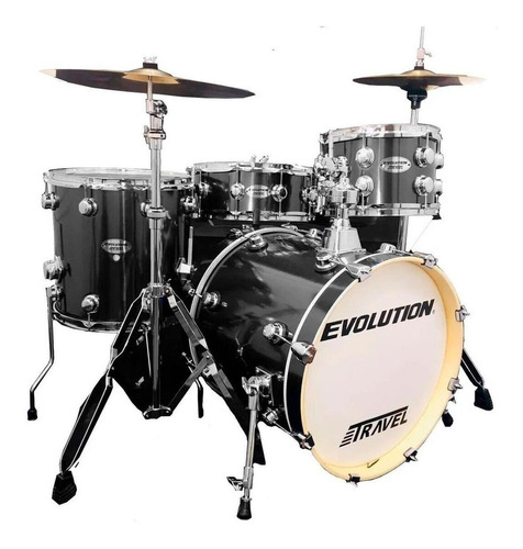 Bateria Viajera Evolution 4 Piezas Atriles Asiento Platillos