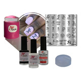 Kit Placas E Carimbo Para Decoração De Unhas Smilinguido.