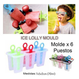 Molde Para Paletas Y Helados 6 Puestos Niños Juego Postre