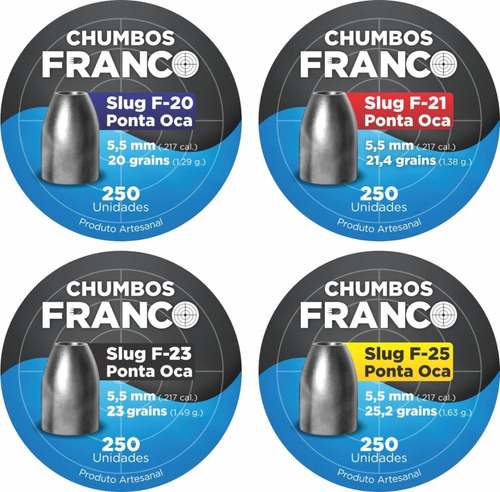 Chumbo / Chumbinho / Slug 5,5mm Diversos Pesos Carabina Pcp
