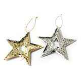 Adorno Colgante Navidad Estrella Oro / Plata 15cm Metal