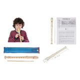 Flauta Dulce Soprano Escolar Color Marfil De 8 Agujeros