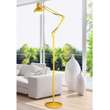 Luminária 1,9m Articulada Chão Pedestal Coluna Lustre Metal Cor Da Estrutura Amarelo