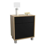 Mesa De Luz Tables 6426 Olmo Negro 1 Cajon 1 Puerta, Sistema Push