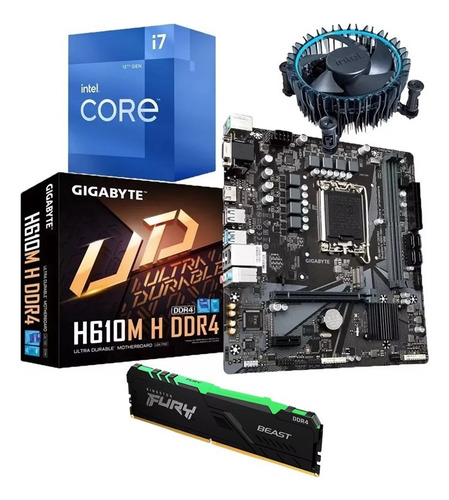 Combo Board H610m Procesador Intel I7 12700 Ram 16gb Rgb