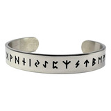 Pulsera Futhark Runas Nórdicas Protección Acero Inoxidable B