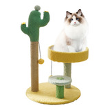 Rascador Para Gato Con Pelota De Juguete Y Plataforma Cactus