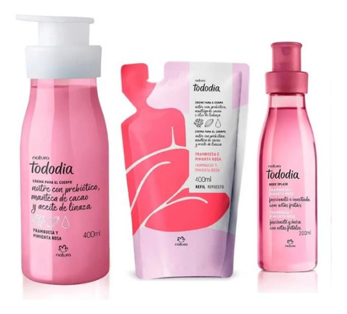 Kit 3 Productos De Frambuesa Y Pimienta Rosa  Natura Tododia