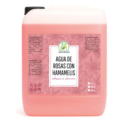 Loción Agua de Rosas Productos Mart Mexico 20L con Hamamelis Tónico Facial | Meses sin interés