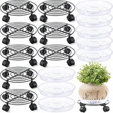 Pack De 8 Soportes De Metal Plantas Ruedas, Soporte De ...