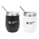 Vaso Mate Termico Acero Con Bombilla Y Tapa 360ml Wanderlust