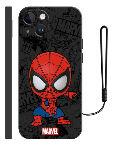 Carcasa Silicona Para iPhone Diseño De Spiderman + Correas