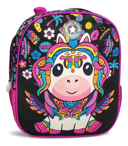 Mochila Unicornio Escolar 12 Pulgadas - Phi Phi Bags Color Negro