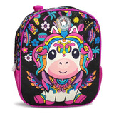 Mochila Unicornio Escolar 12 Pulgadas - Phi Phi Bags Color Negro