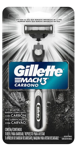 Maquina De Afeitar Mach3 Carbono 1u Gillette