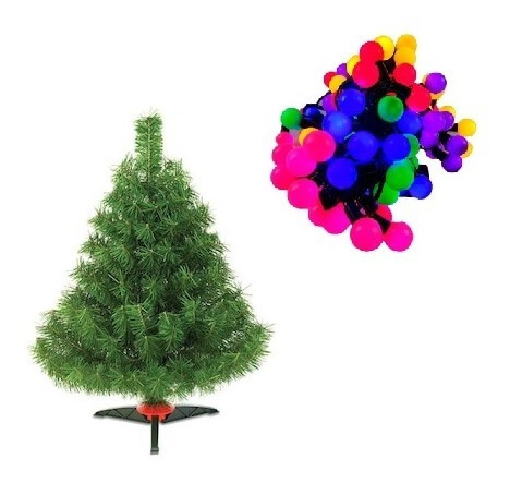 Arbol De Navidad De Escritorio Pachon 80 Cm + 100 Luces