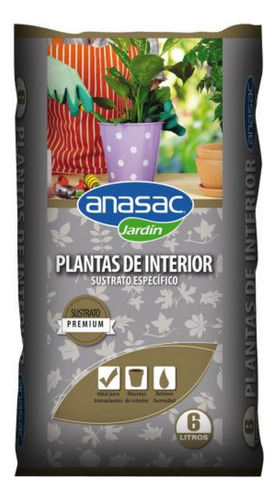 Tierra Sustrato Para Plantas De Interior 6lt Anasac-mimbral