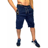 Shorts Masculino De Sarja Com Elastico Na Cintura