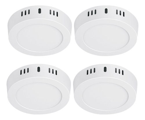 Plafón Redondo, Moderno, 6w, 6500k, Led, Blanco 46711 4pz