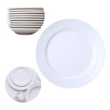 50 Pratos Rasos Branco Cilíndrica Porcelana Schmidt 2a Linha