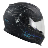 Casco Shaft Sh502 Negro Azul Mate Supreme Cerrado