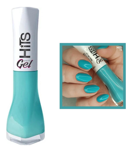 Esmalte Hits Efeito Gel Beijo Me Liga Turquesa Cremoso 5free