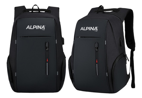 Mochila Porta Notebook Alpina 1322 1322 Color Negro Diseño Antidesgarro 30l