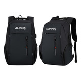 Mochila Porta Notebook Alpina 1322 1322 Color Negro Diseño Antidesgarro 30l