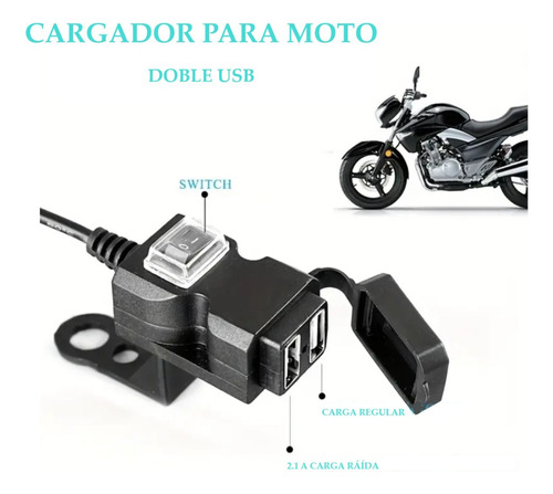 Cargador Doble Usb P/ Moto O Motoneta Ic.