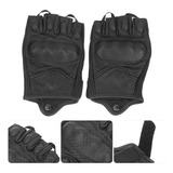 Guantes De Moto De Medio Dedo, De Piel, Transpirables, Antid