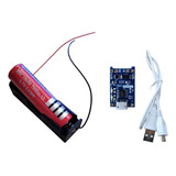 Porta Pila + Bateria 18650 + Modulo Tp Micro Usb + Cable Usb