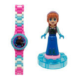 Relógio Digital Infantil Frozen Anna + Boneco Da Persongem