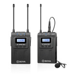 Microfone Sem Fio Lapela Dual-channel Uhf Boya By-wm8 Pro-k1 Cor Preto