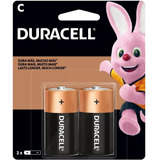 2 Pilhas Médias Da Duracell Alcalinas 1.5v Tamanho C  