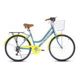 Bicicleta Dama Aro 26 Urbana 6 Velocidades Verde Best