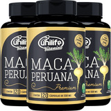 3x Maca Peruana Premium 100% Pura  Original -360 Cáps - Nf