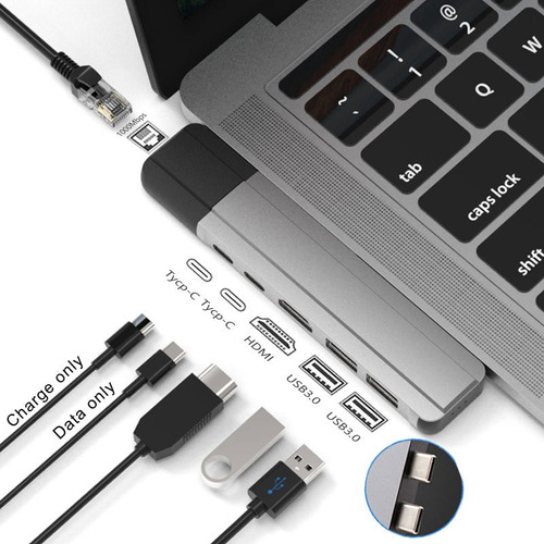 Hub Usb C Para Macbook Pro/air Con Hdmi Gigabit Ethernet Rj4